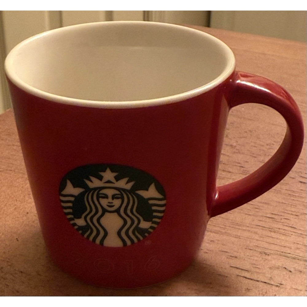 2016 Starbucks Holiday Red Espresso‎ Coffee Cup Demitasse 3 fl oz